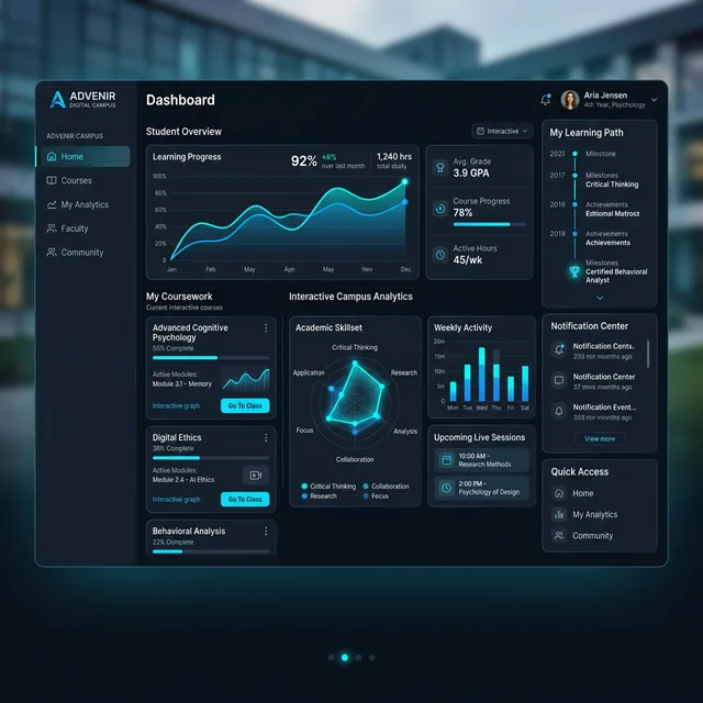 Education technology solutions — digital campuses, student lifecycle automation, and learning analytics