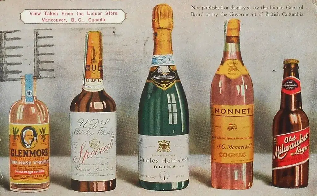 Bottles of spirits on a retail shelf