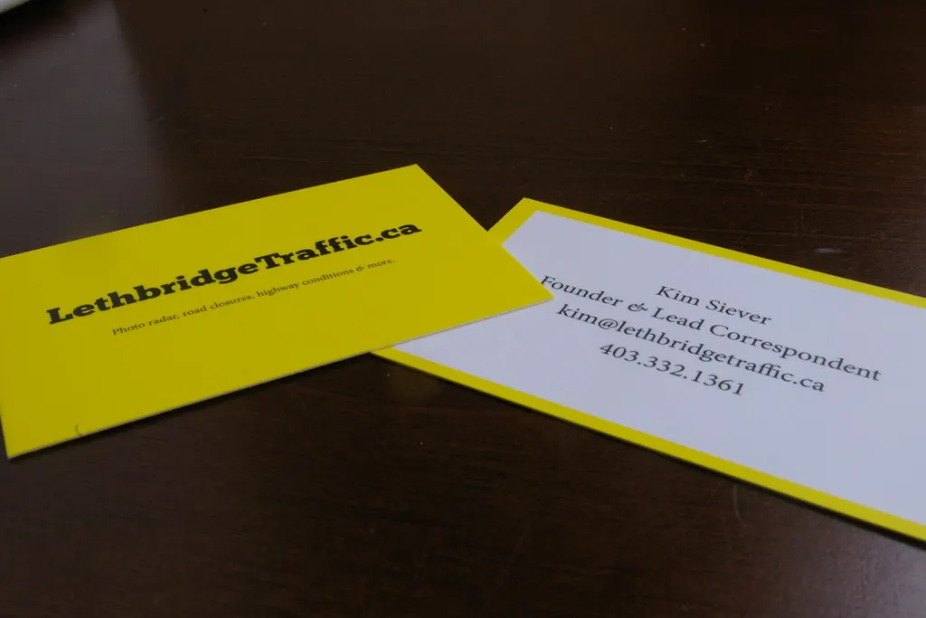 Professional business card on a desk